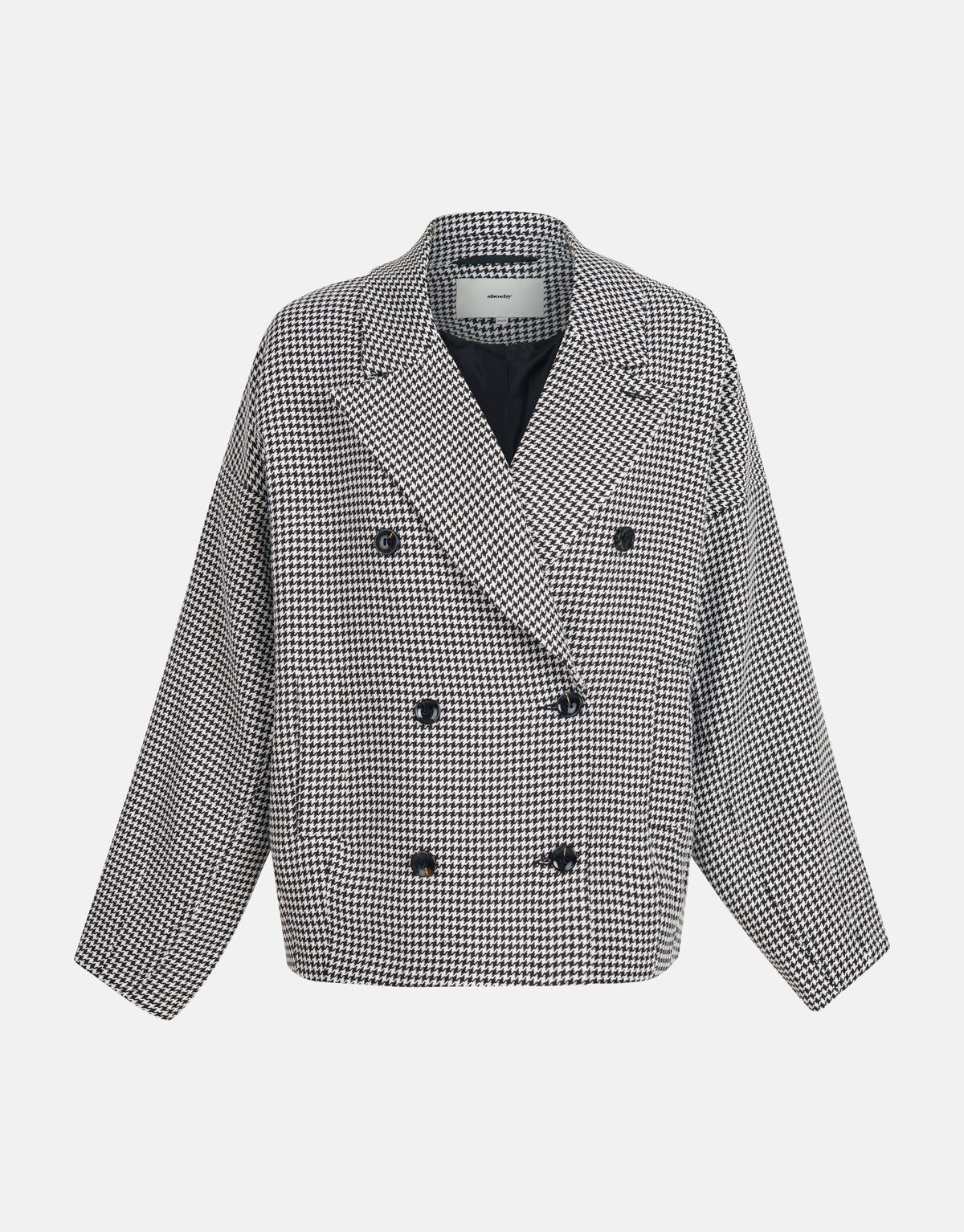 Pied-De-Poule Blazer Schwarz/Weiß SHOEBY WOMEN