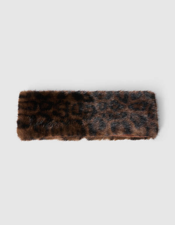 Leopard Faux Fur Haarband Braun SHOEBY ACCESSOIRES