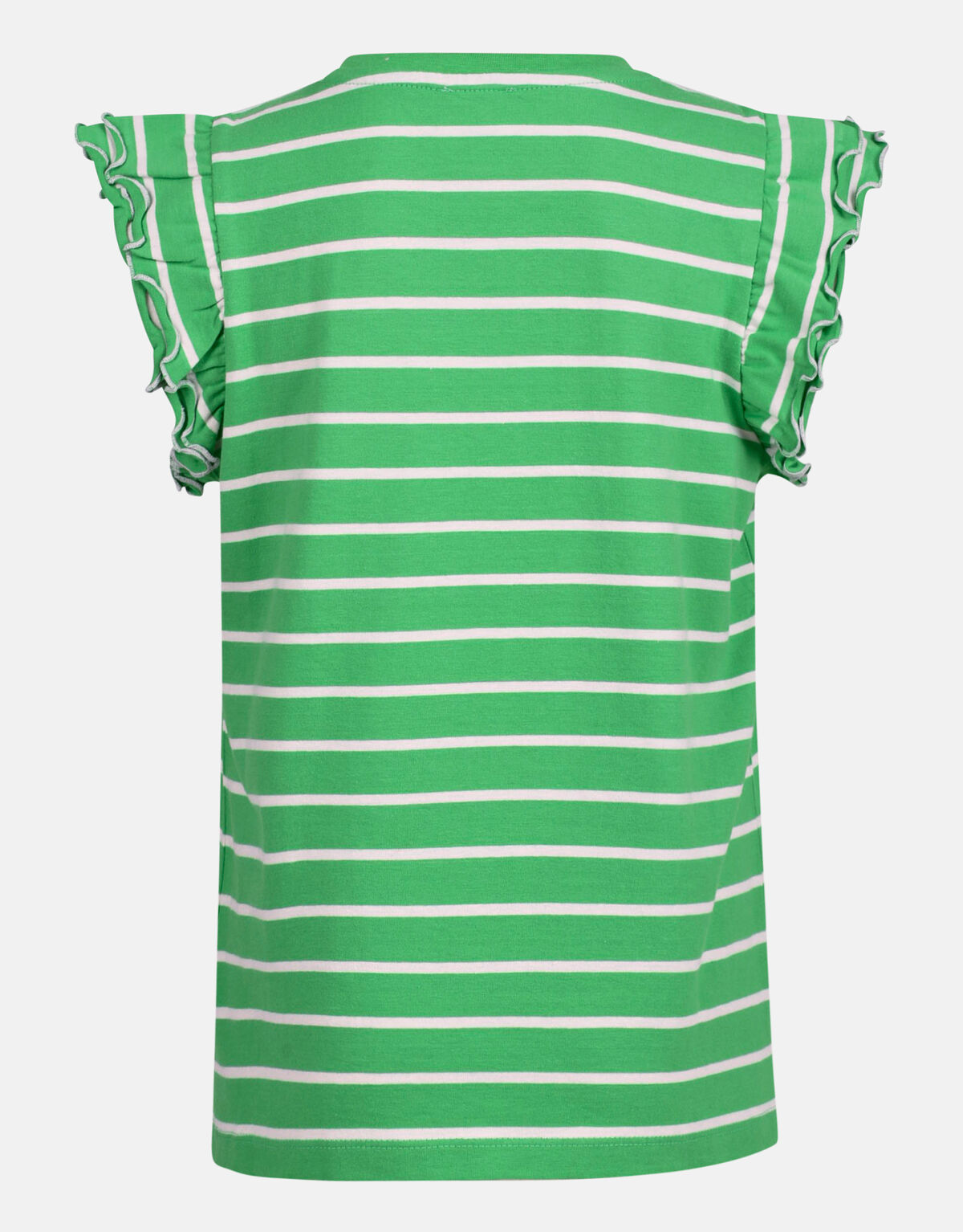 Gestreepte Ruffle Top Groen/Wit SHOEBY GIRLS