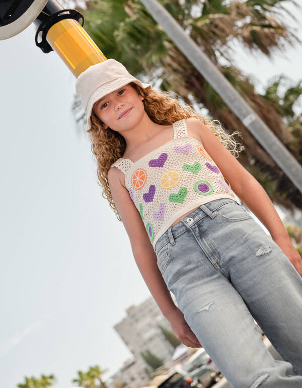 Gehäkeltes Kunstwerk Top Off White SHOEBY GIRLS