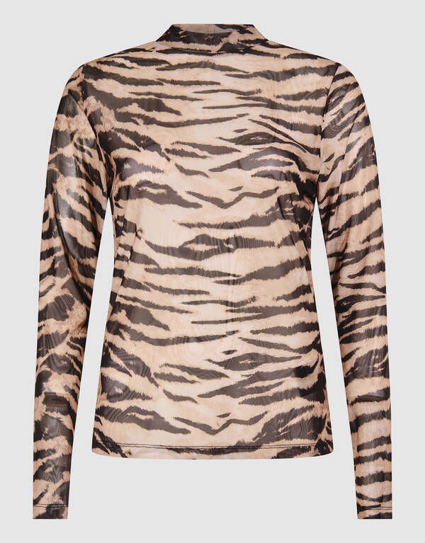 Mesh Tiger Top Hellbraun SHOEBY WOMEN