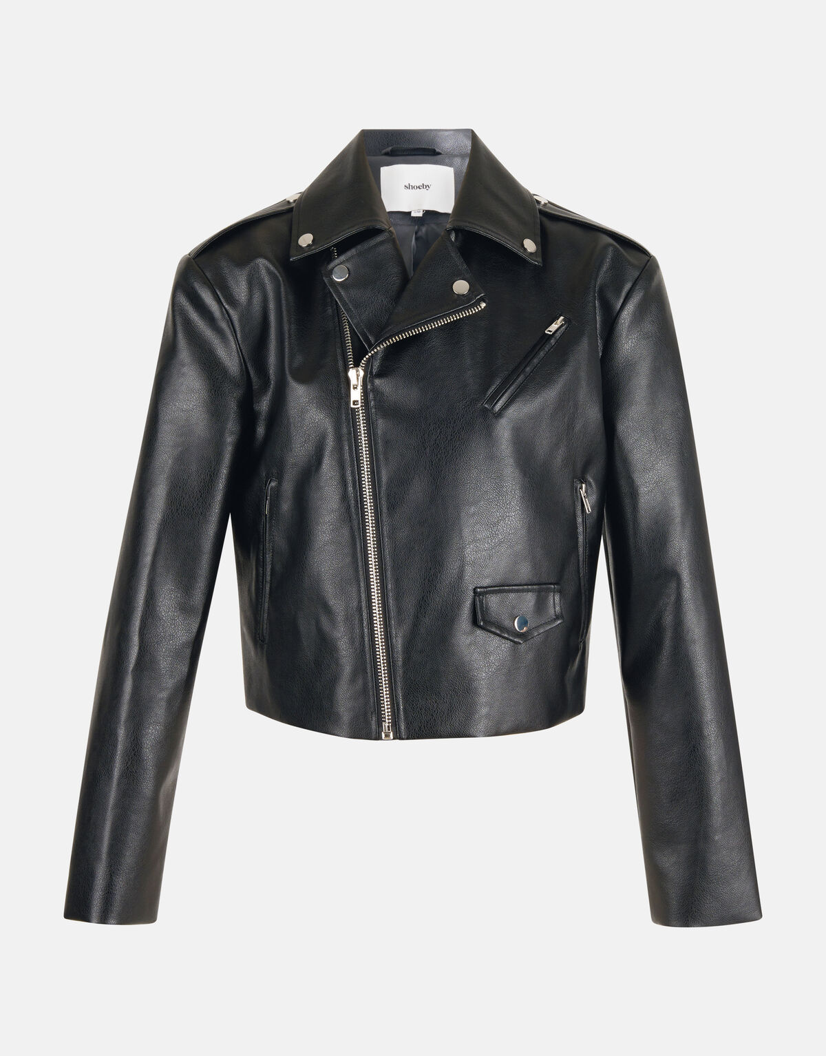 Bikerjacke aus veganem Leder Schwarz SHOEBY WOMEN