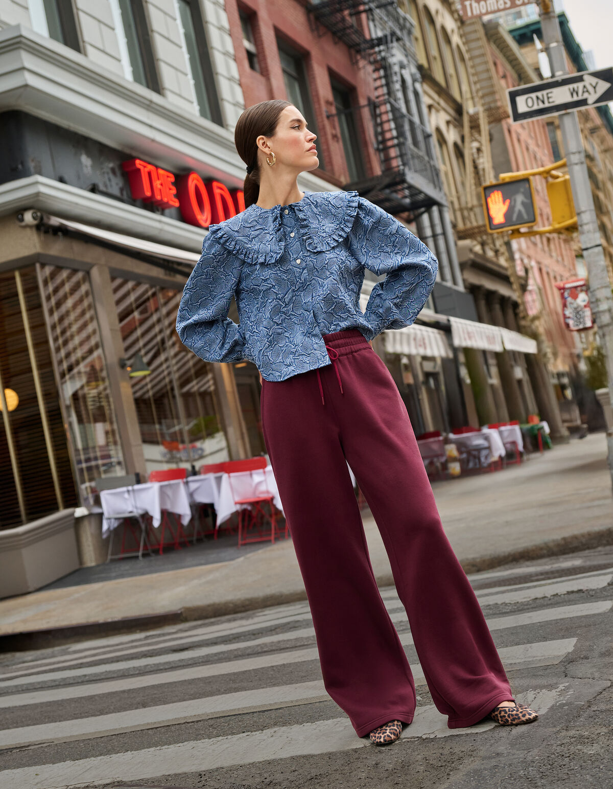 Wide Leg Jogger Pants Dunkelrot SHOEBY WOMEN