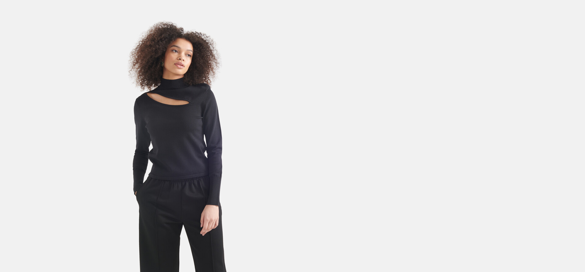 Cut Out Top Schwarz SHOEBY WOMEN