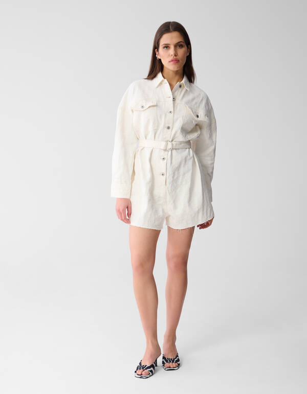 Struktur Jumpsuit Offbeat Weiß SHOEBY WOMEN