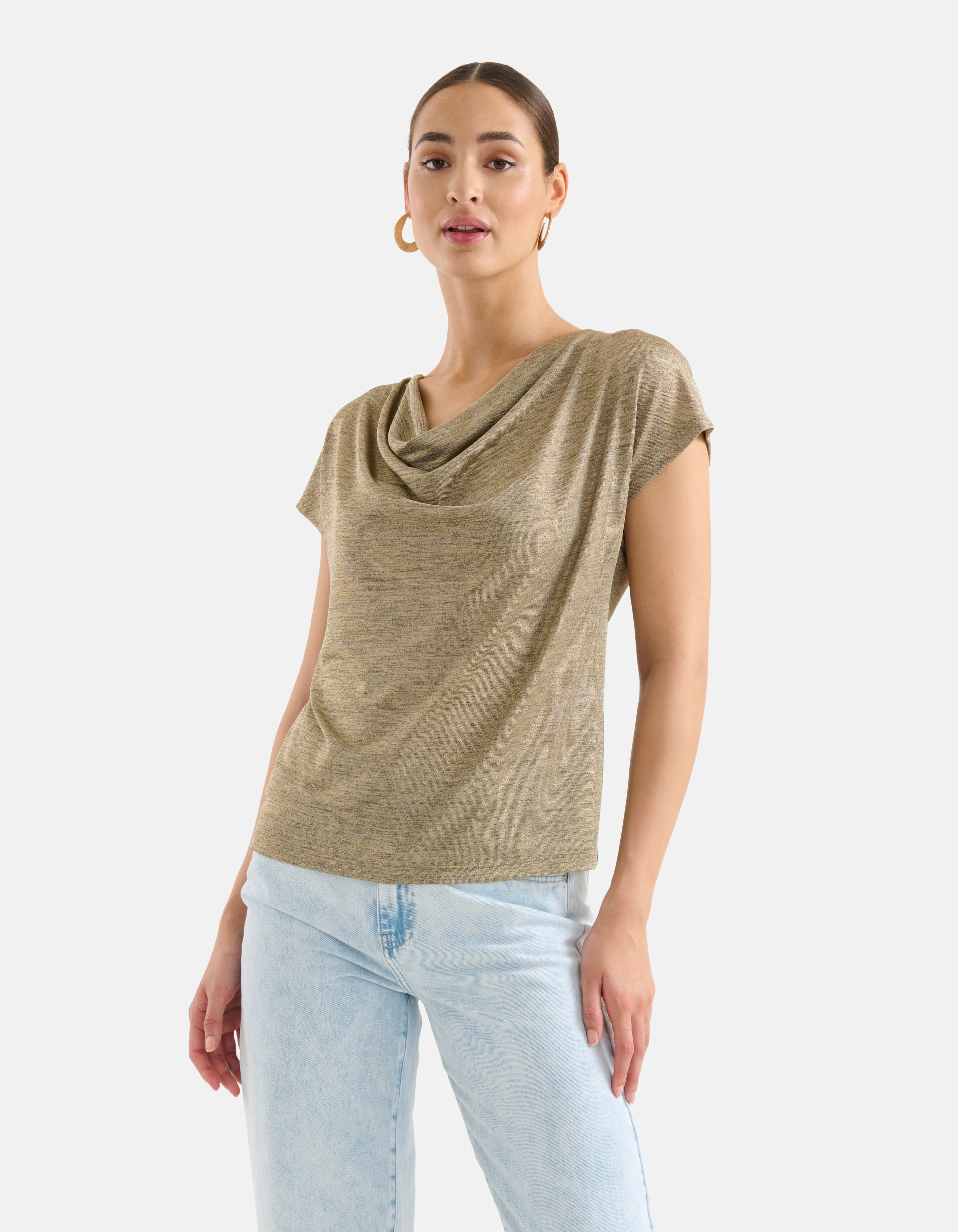 Drapiertes Glitzer-Top Gold SHOEBY WOMEN