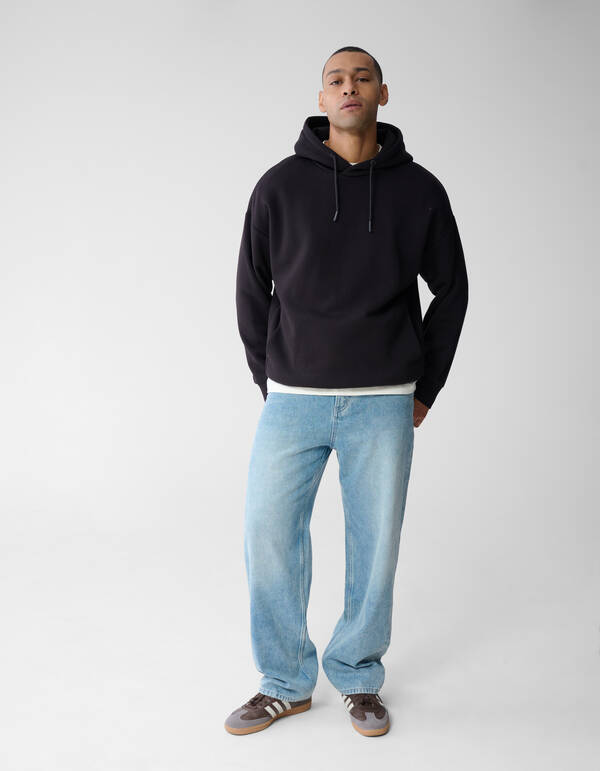 Label Sweat Hoodie Dunkelbraun SHOEBY MEN