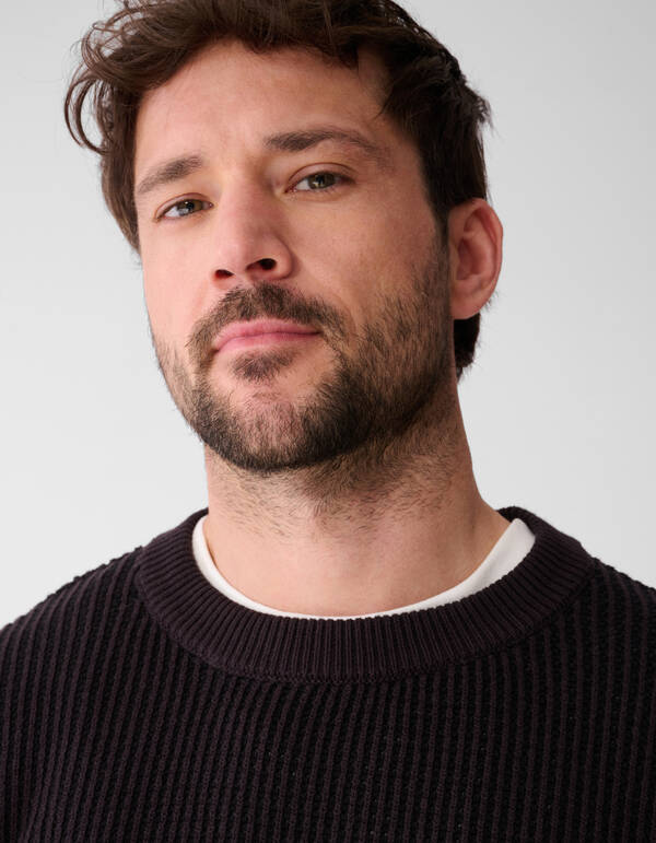 Zopfstrickpullover Dunkelbraun SHOEBY MEN