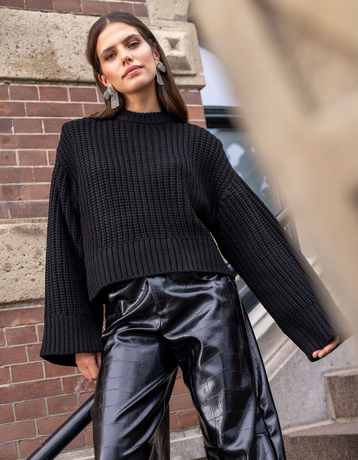 Gestrickter Pullover Schwarz SHOEBY WOMEN
