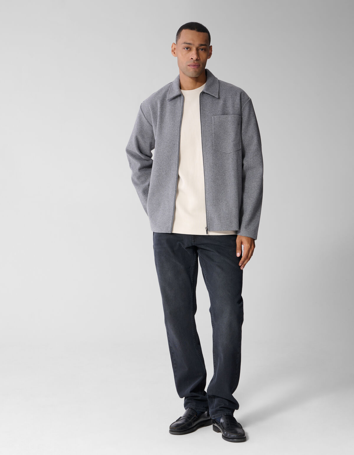 Melange Overshirt Grau SHOEBY MEN