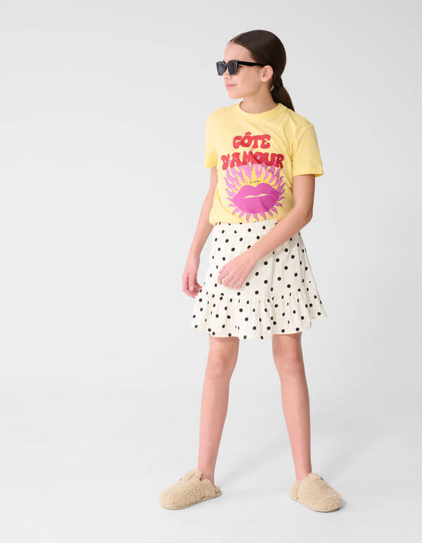 Cote D'amour Kunstwerk T-Shirt Gelb SHOEBY GIRLS