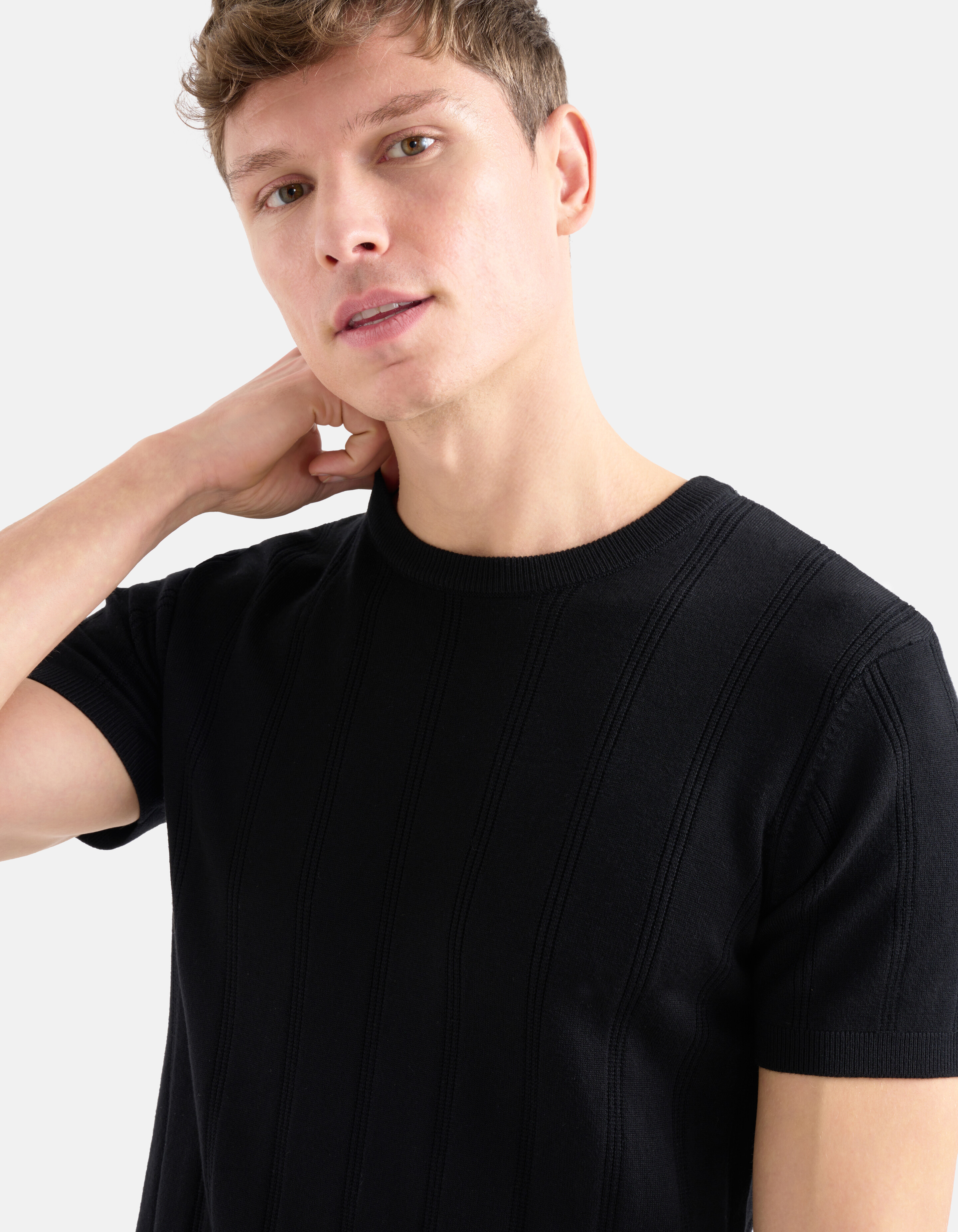 Gestricktes T-shirt Schwarz SHOEBY MEN