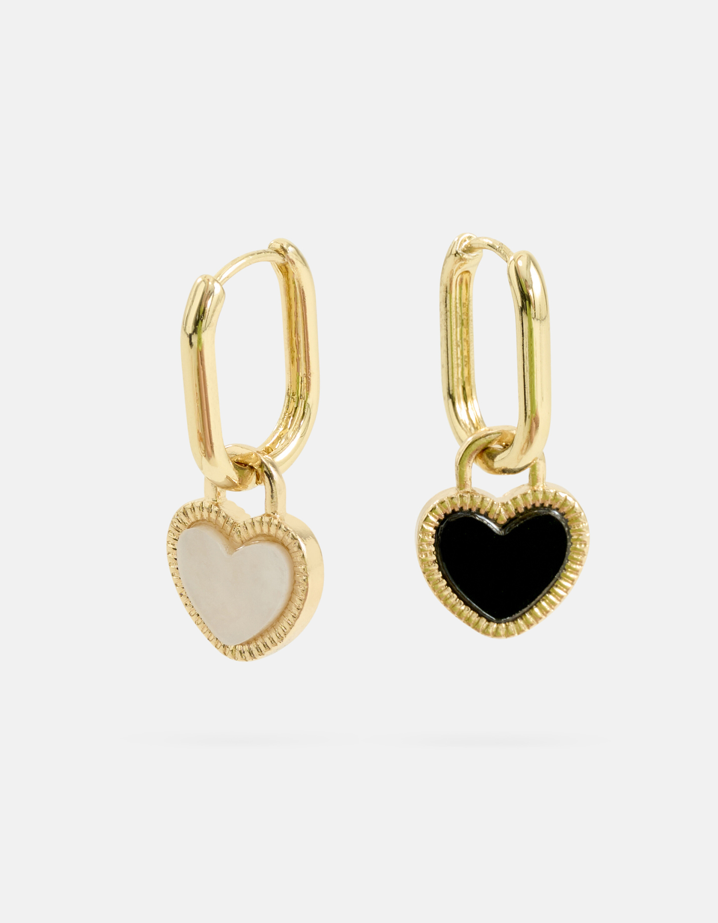 Zweifarbige Herz-Ohrringe Gold SHOEBY ACCESSOIRES