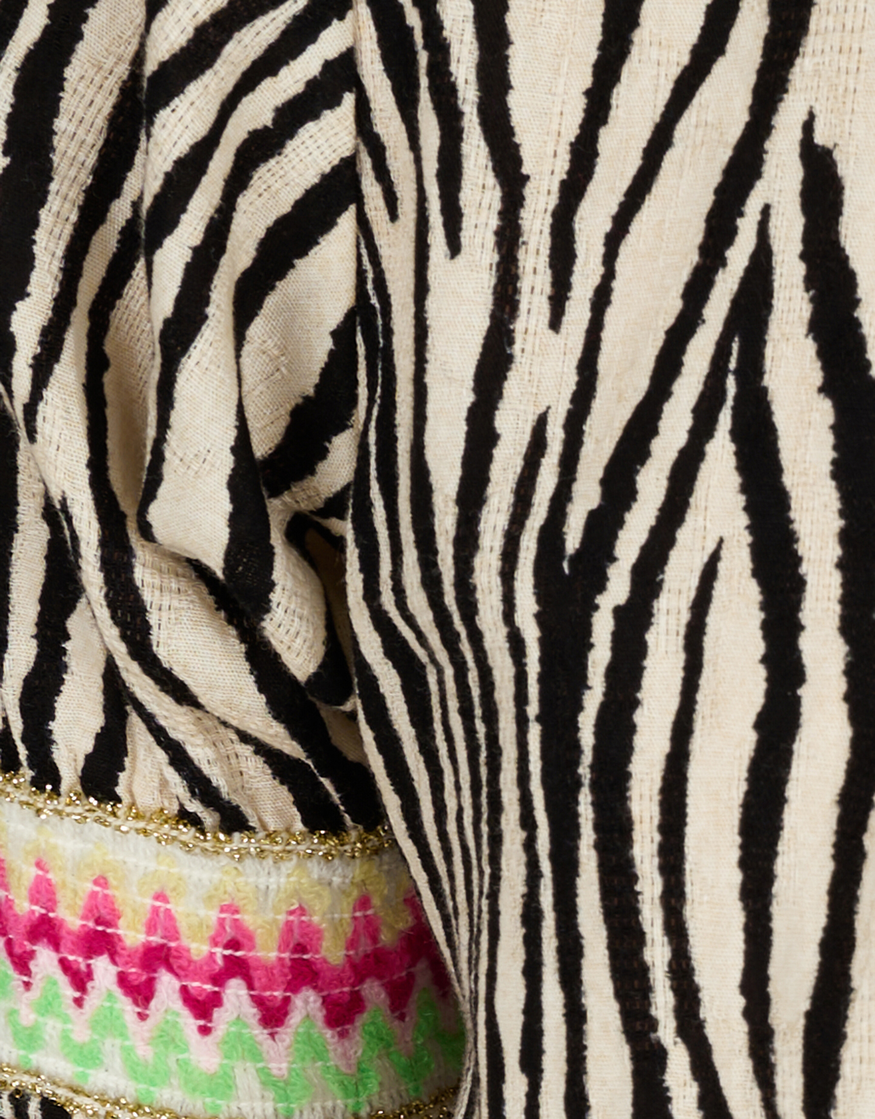 Bluse mit Zebramuster Schwarz/ Off-white SHOEBY GIRLS