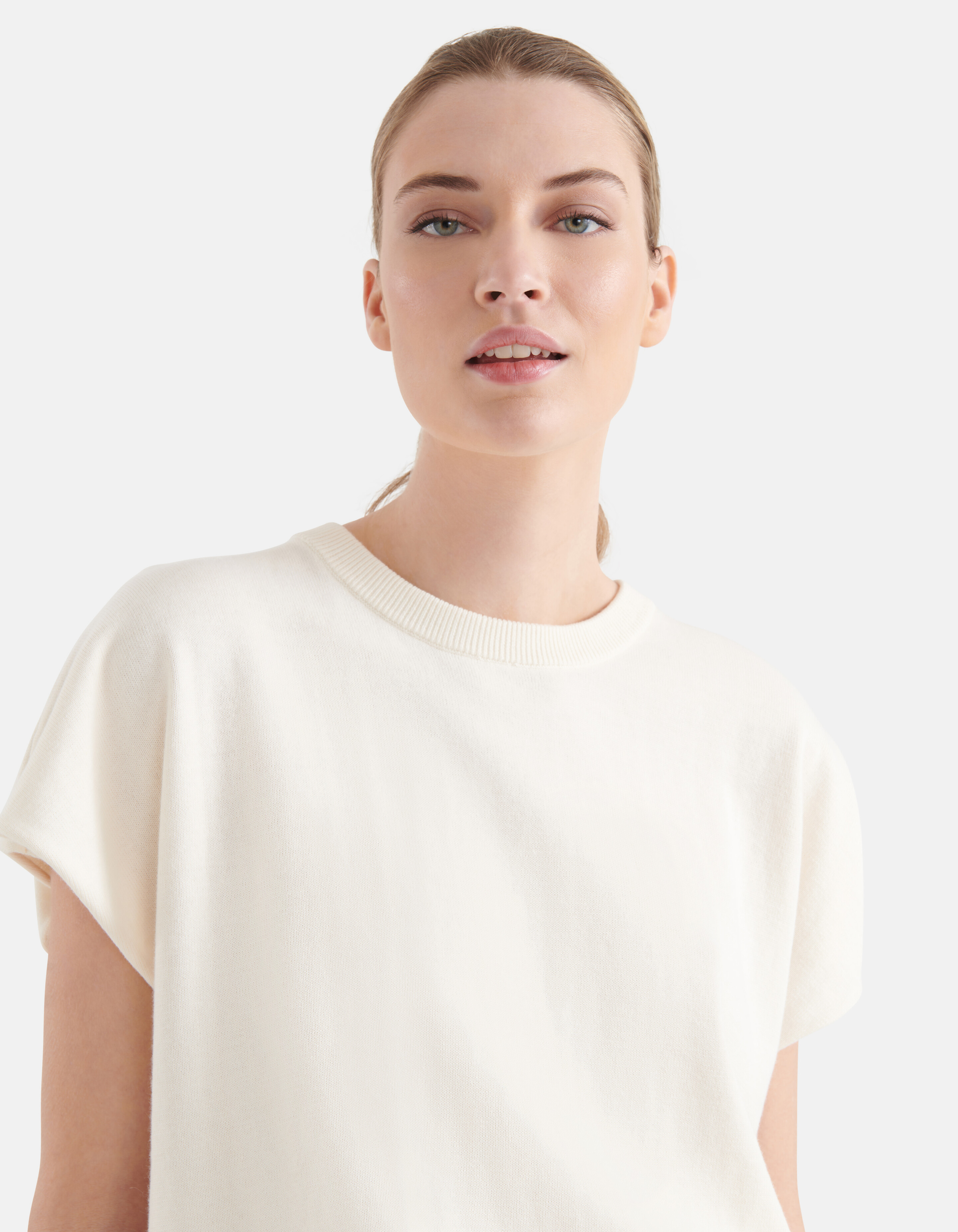 Gestricktes T-shirt Off White von Mieke SHOEBY WOMEN