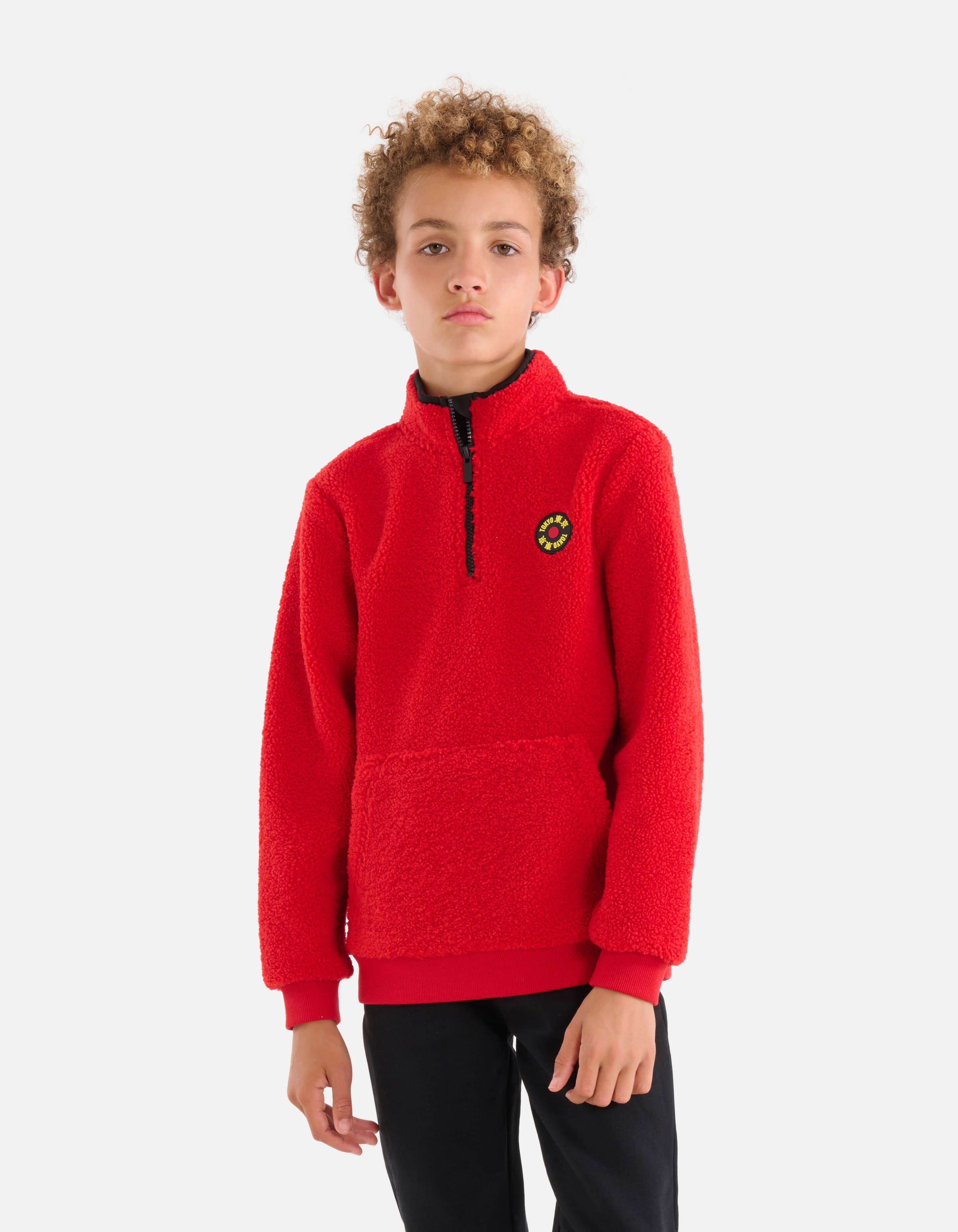 Teddy-Fleece-Pullover Rot SHOEBY BOYS