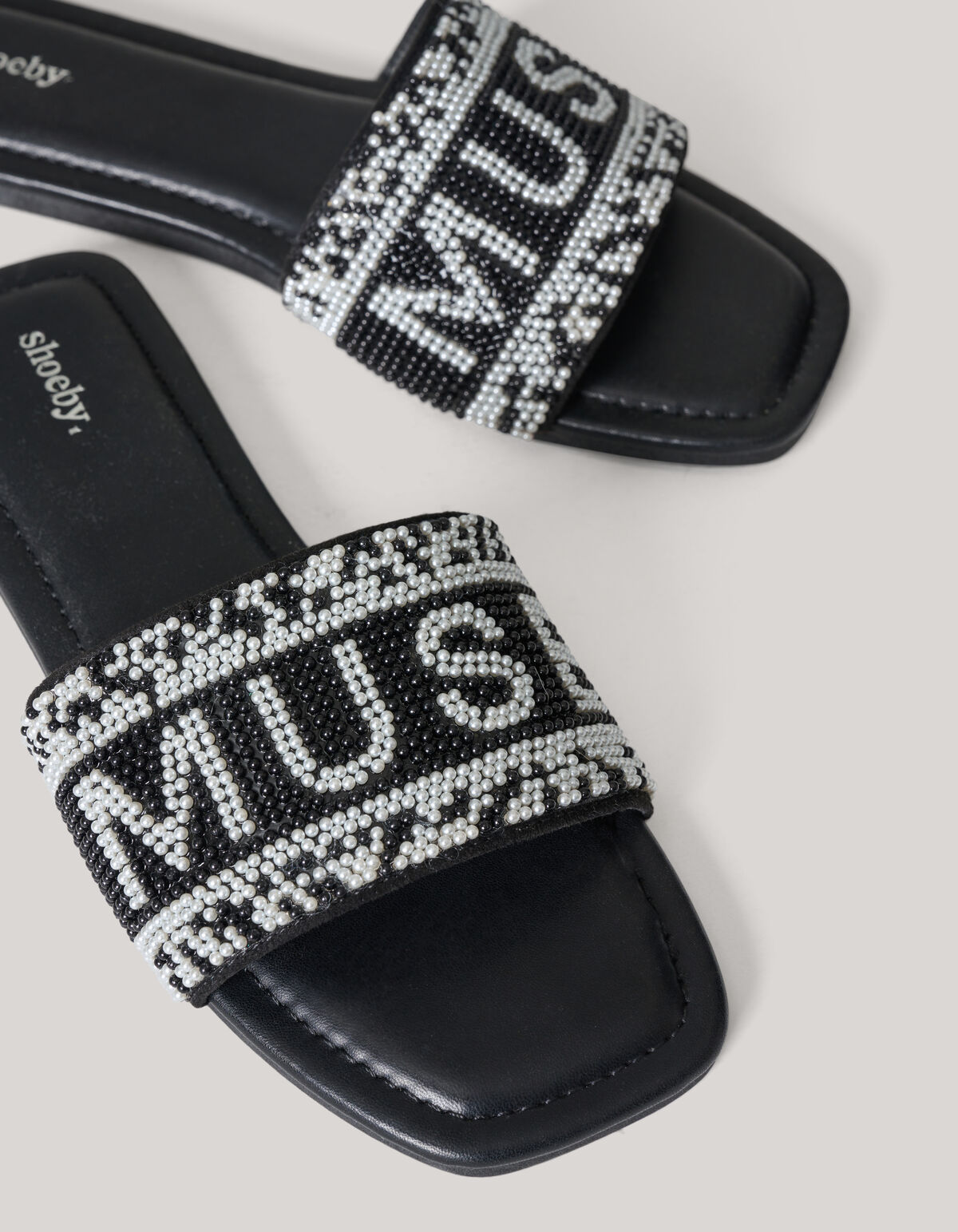 Perlenpantoffel Schwarz SHOEBY SHOES