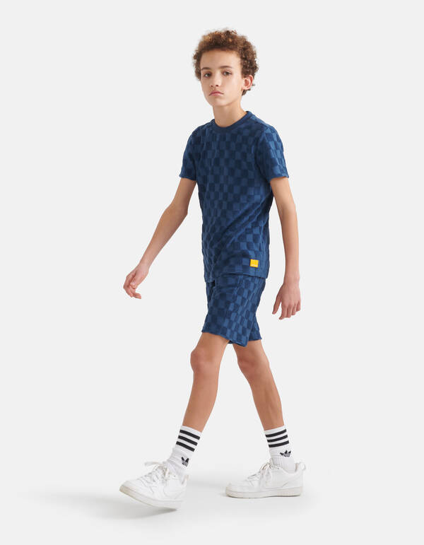 T-Shirt mit Karomuster Dunkelblau SHOEBY BOYS