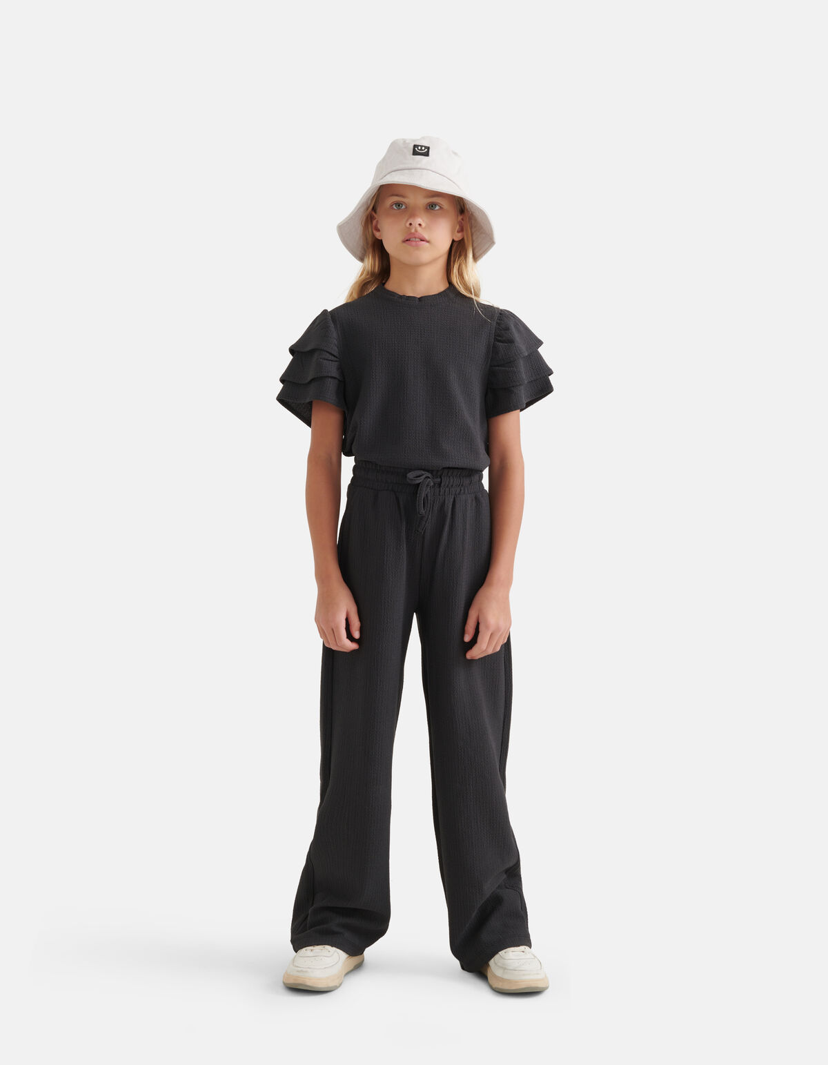Crinkle-Palazzo-Hose Dunkelgrau SHOEBY GIRLS