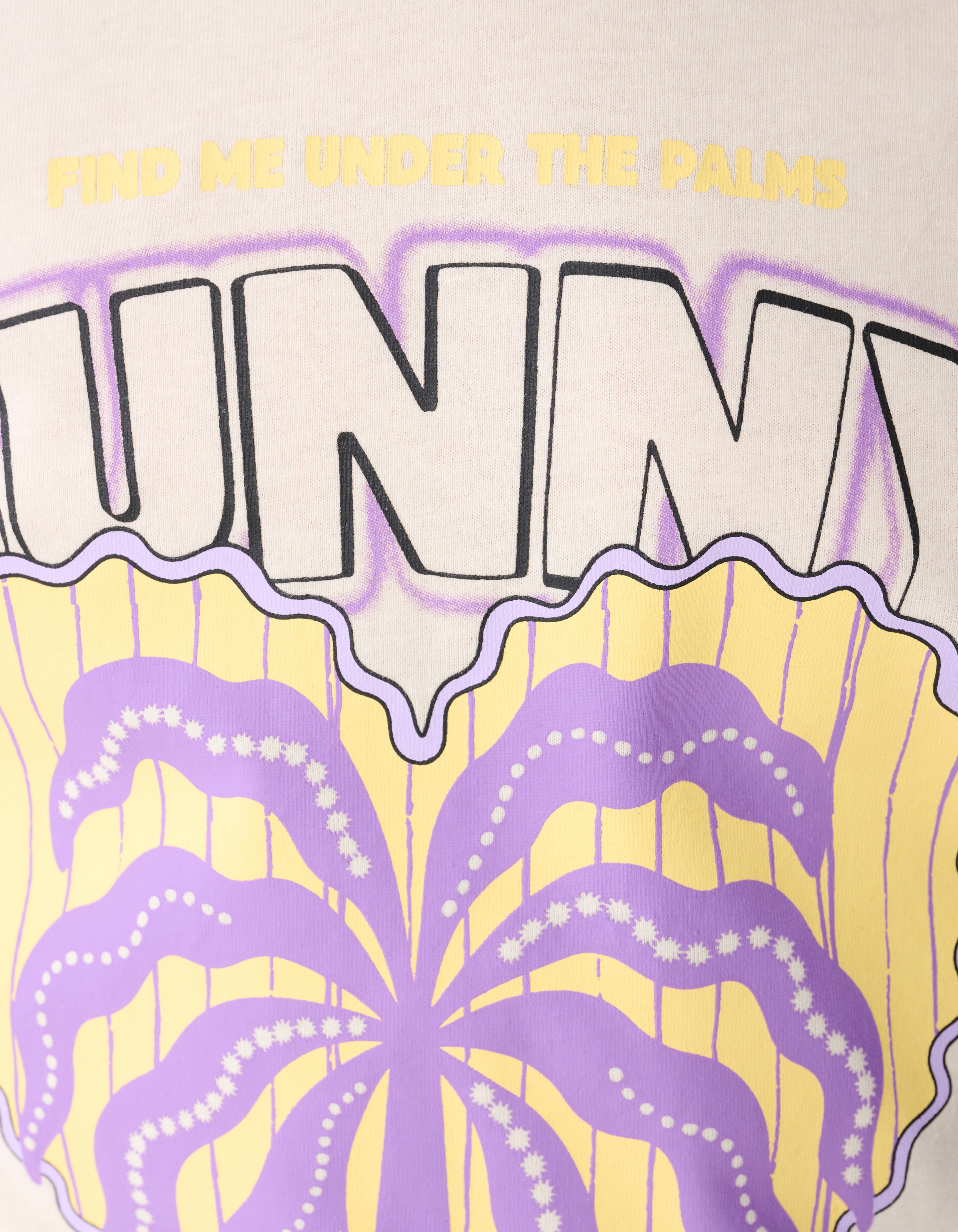 Sunny Palms Artwork T-Shirt Off-White SHOEBY GIRLS