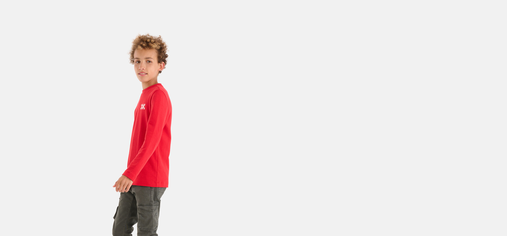 Struktur-Langarmhemd Rot SHOEBY BOYS
