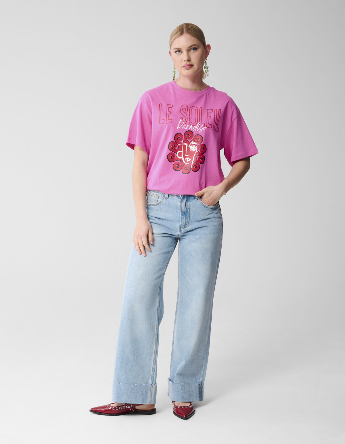 Le Soleil Kunstwerk T-shirt Rosa SHOEBY WOMEN