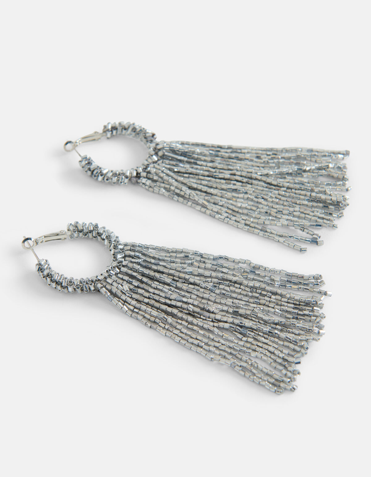 Drapierte Perlenreifen-Ohrringe Silber SHOEBY ACCESSOIRES