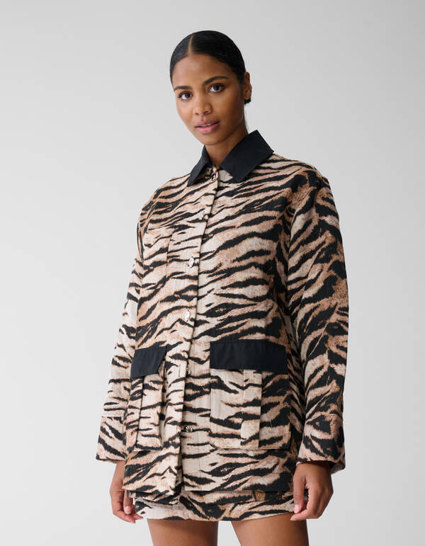 Jacquard Tiger Jacke Hellbraun SHOEBY WOMEN