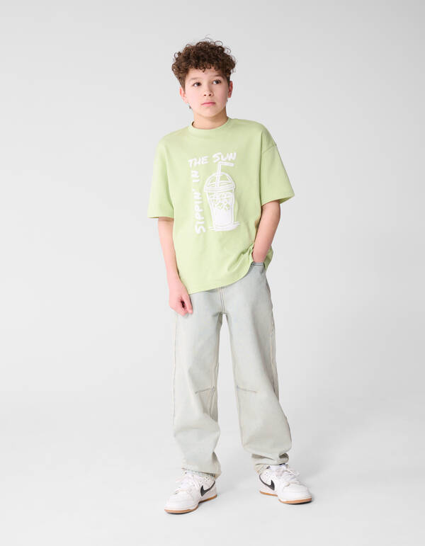 Sipping Artwork T-Shirt Hellgr&uuml;n SHOEBY BOYS