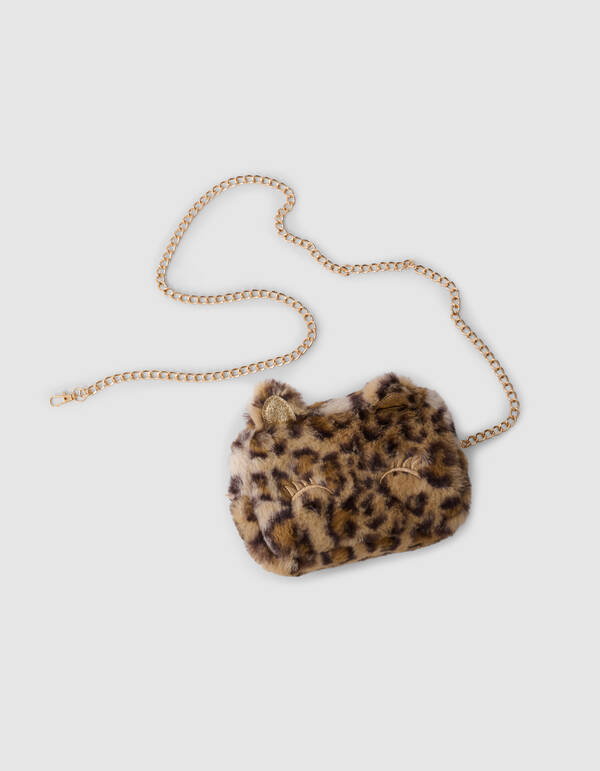 Leopard Glitter Tasche Hellbraun SHOEBY ACCESSOIRES