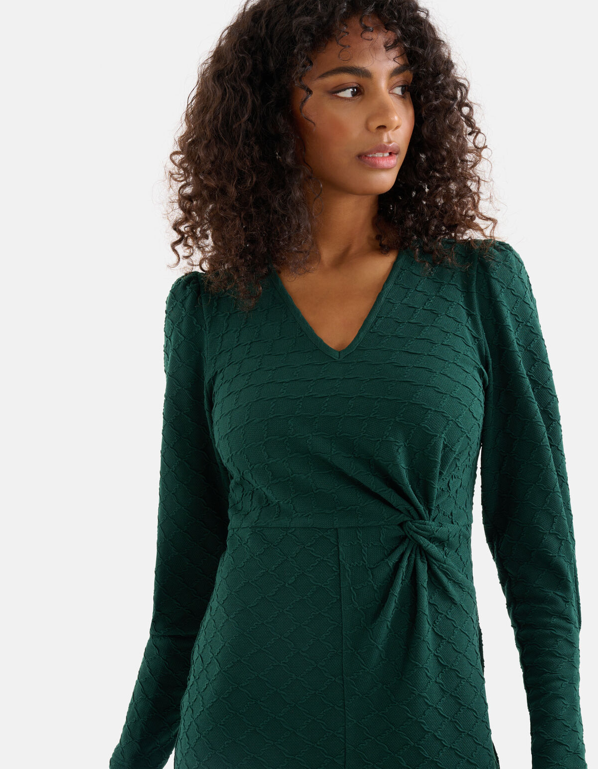 Struktur Midikleid Dunkelgrün SHOEBY WOMEN