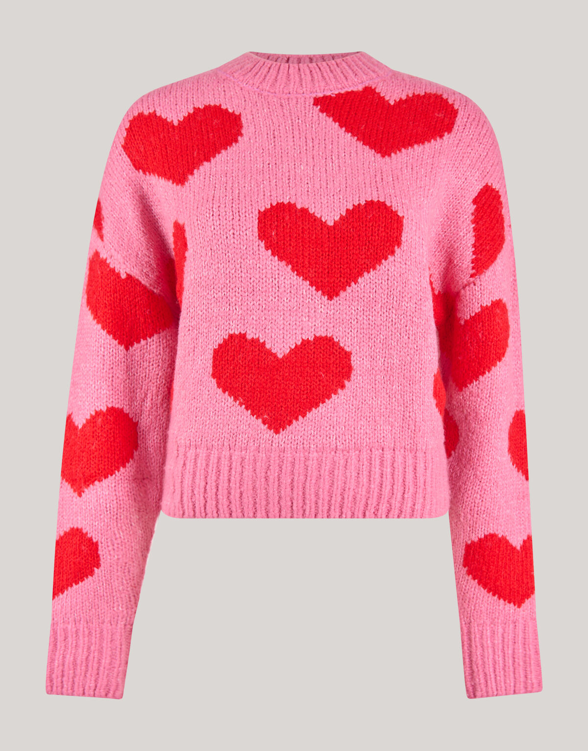 Heart Printed Gebreide Trui Roze SHOEBY WOMEN