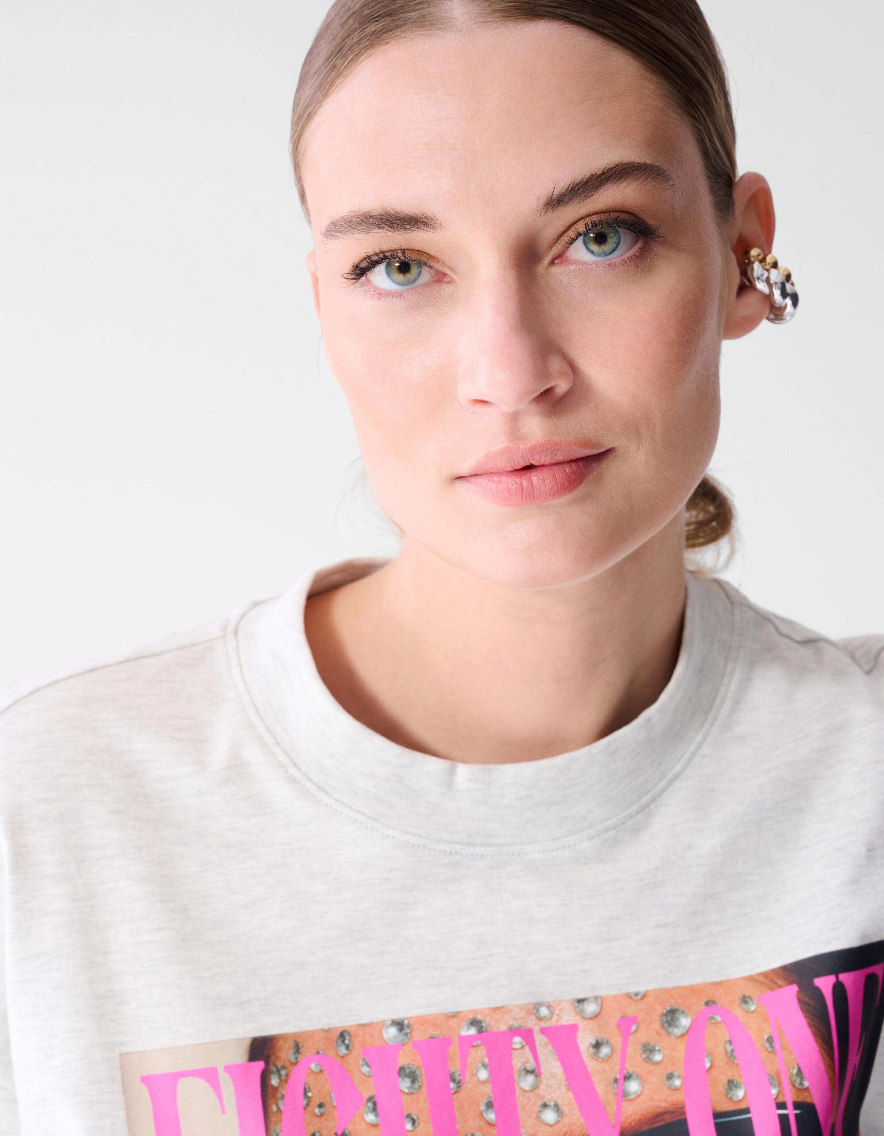 Magazin Artwork T-Shirt Hellgrau SHOEBY WOMEN