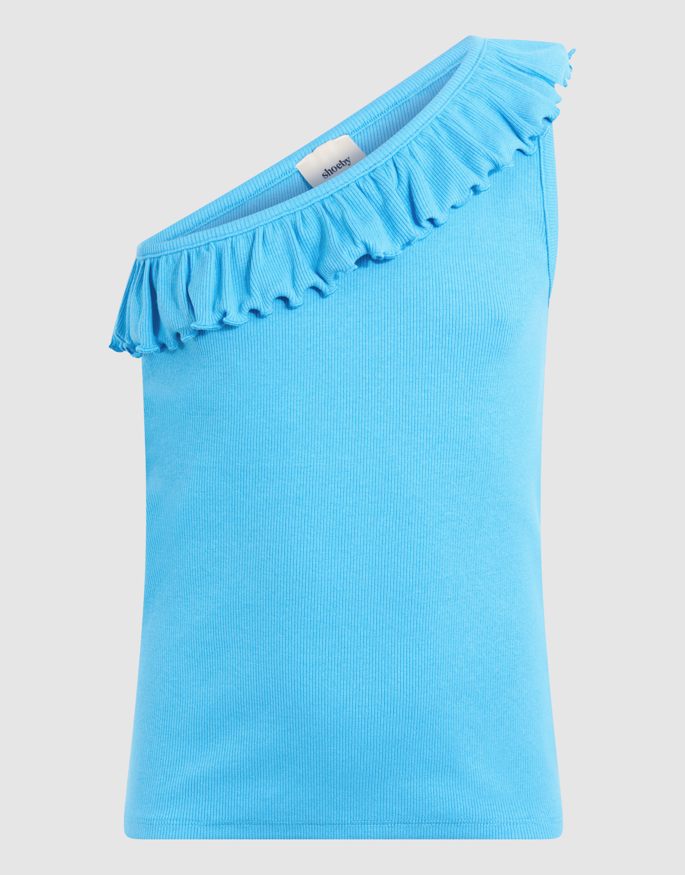 Ein-Schulter-Rippen-Top Blau SHOEBY GIRLS