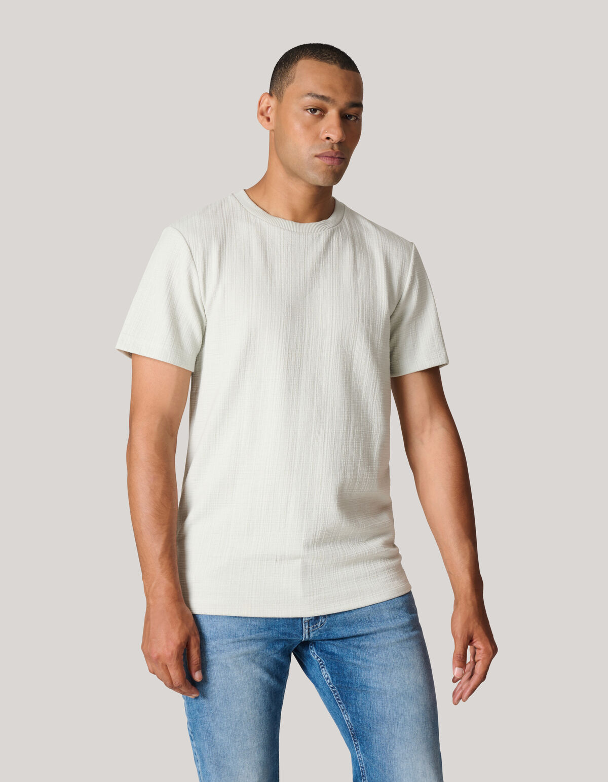 Strukturiertes T-shirt Hellgrau SHOEBY MEN