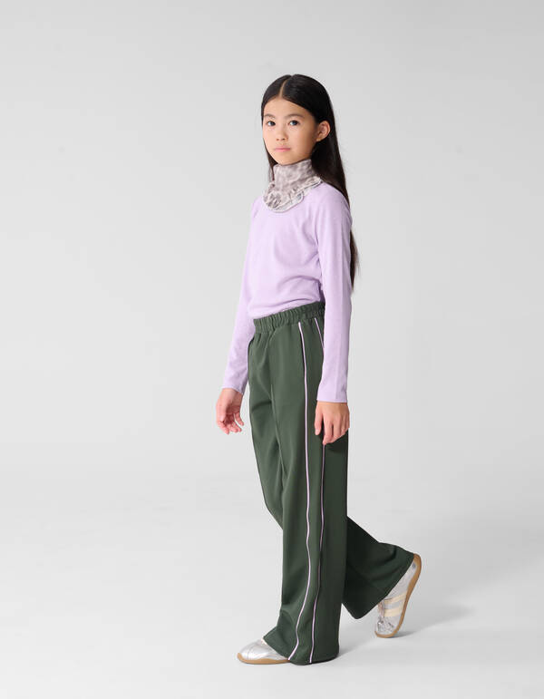 Hose mit weitem Bein und Ziernaht Dunkelgr&uuml;n SHOEBY GIRLS