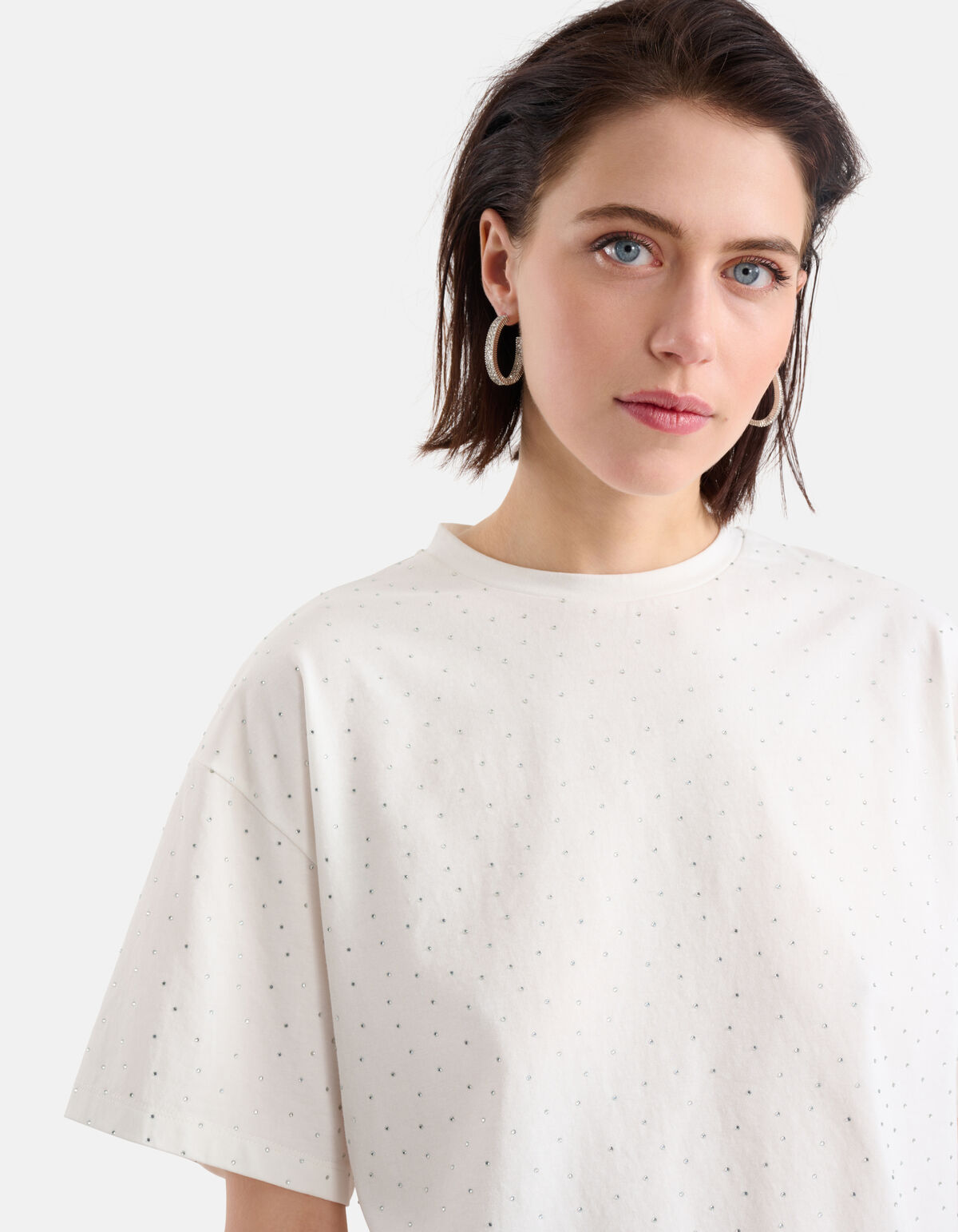 Strass T-Shirt Wei&szlig; SHOEBY WOMEN