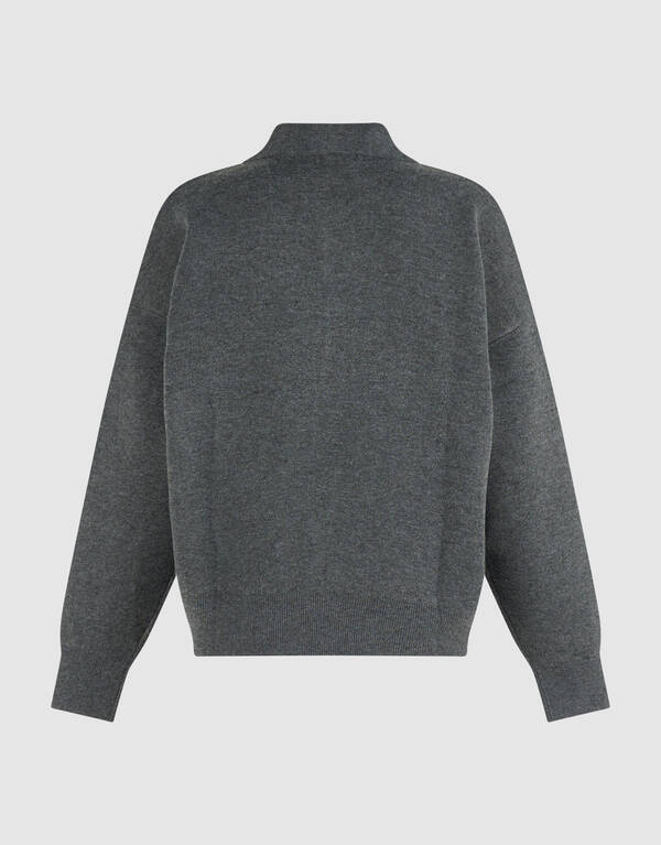 Oversized Polo Pullover grau SHOEBY WOMEN
