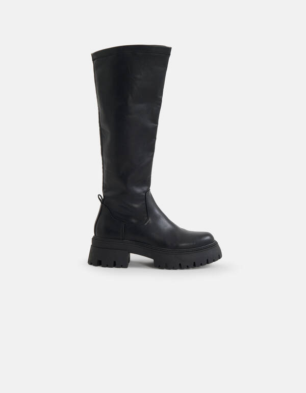Chunky Stretch Stiefel Schwarz SHOEBY SHOES