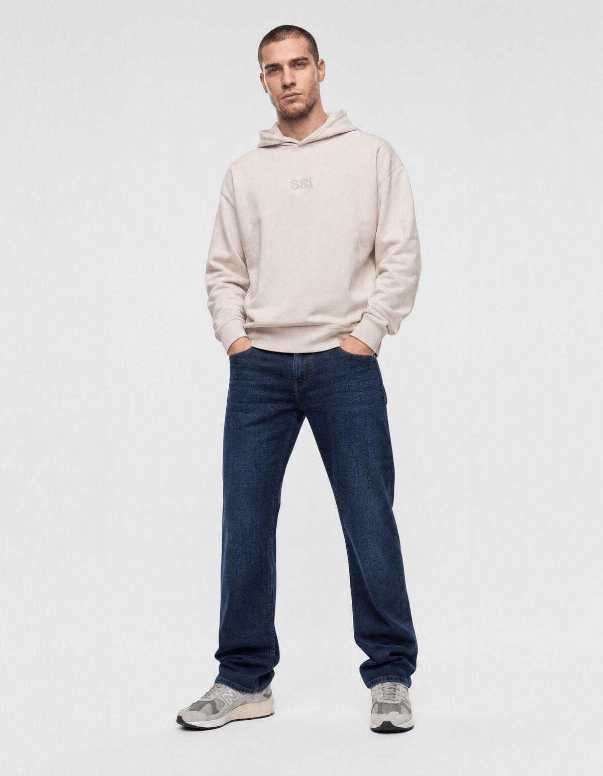 Jacquard-Hoodie Hellgrau SHOEBY MEN