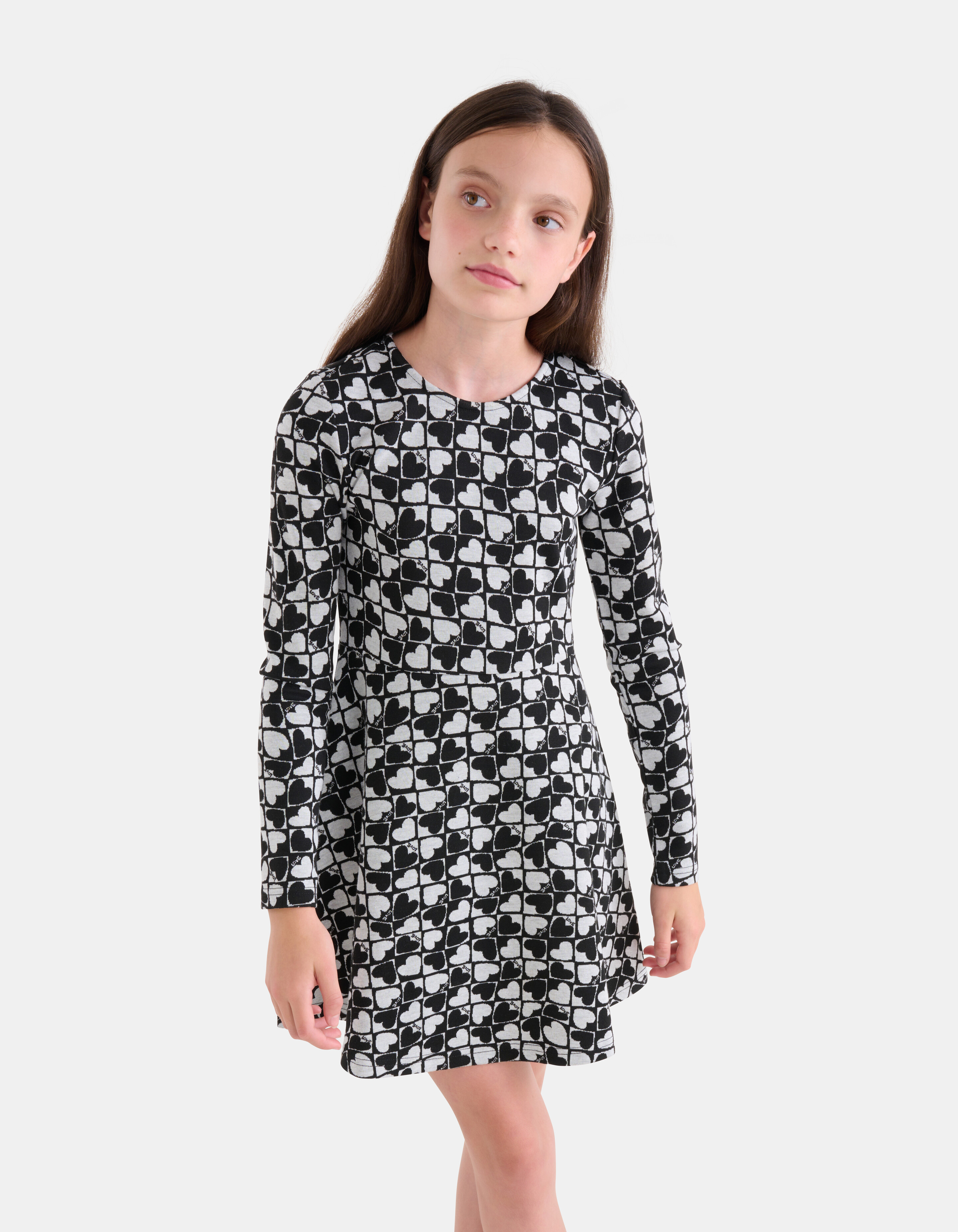 Bedrucktes Kleid Grau/Schwarz SHOEBY GIRLS
