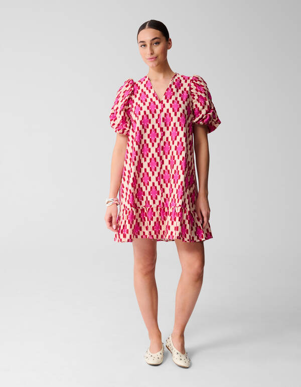Bedruckte Puffy Mini Dress Pink SHOEBY WOMEN