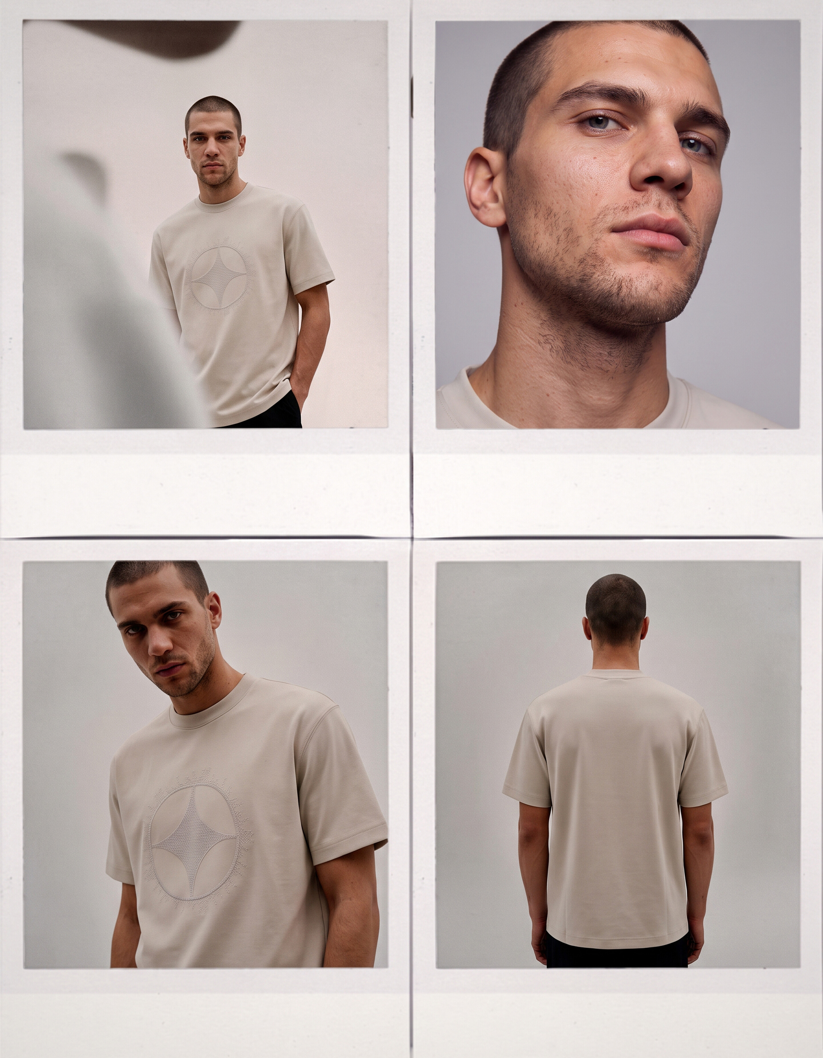 T-Shirt mit Kreuzstich-Motiv Sand SHOEBY MEN