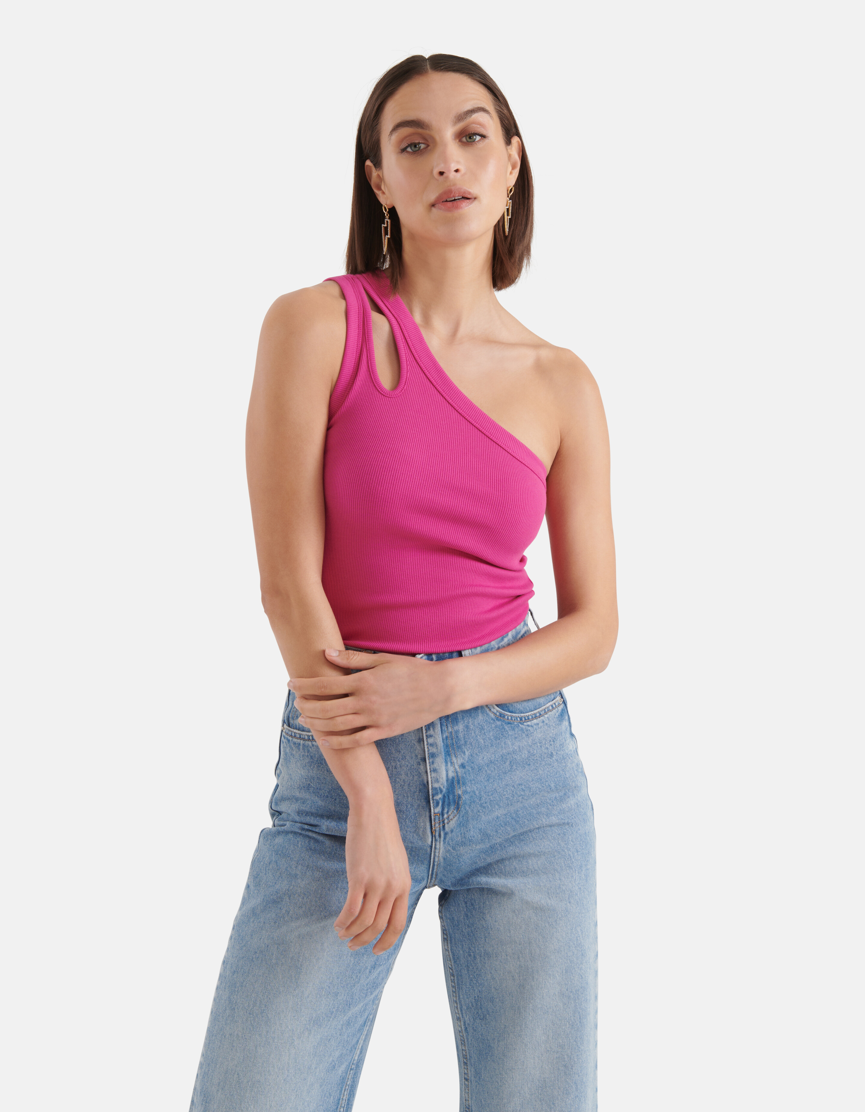 Asymmetrisches ausgeschnittenes Top Rosa SHOEBY WOMEN