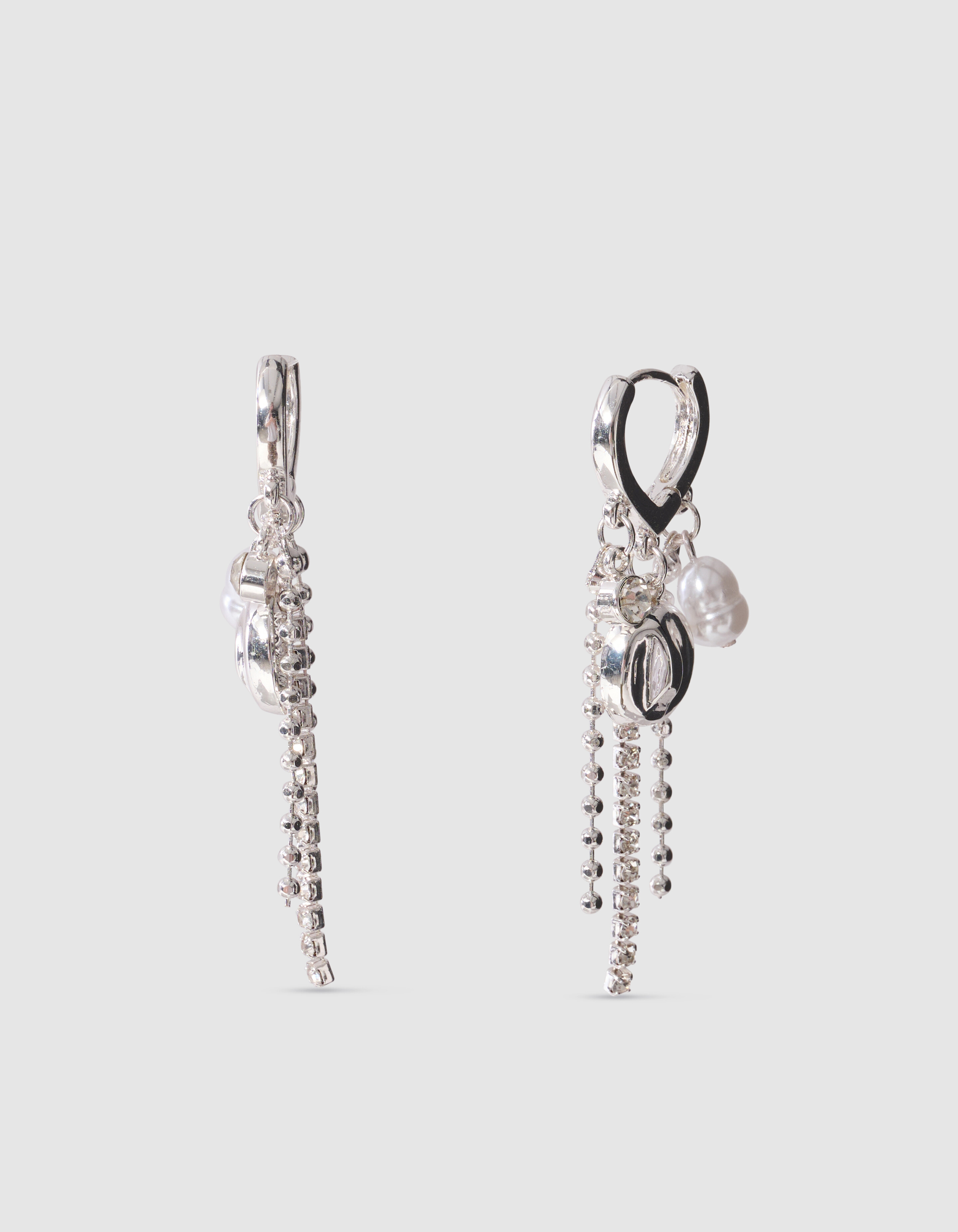 Strass-Charm-Ohrringe Silber SHOEBY ACCESSOIRES