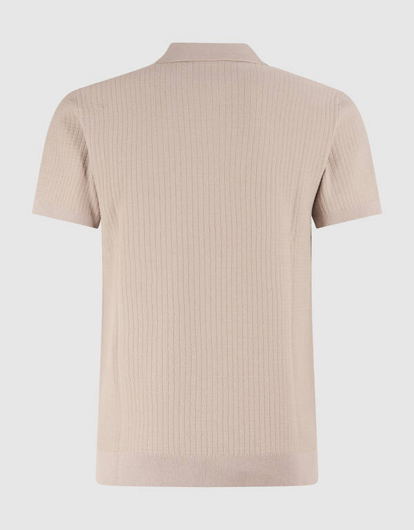 Strick-Polo mit Rei&szlig;verschluss Hellbraun SHOEBY MEN