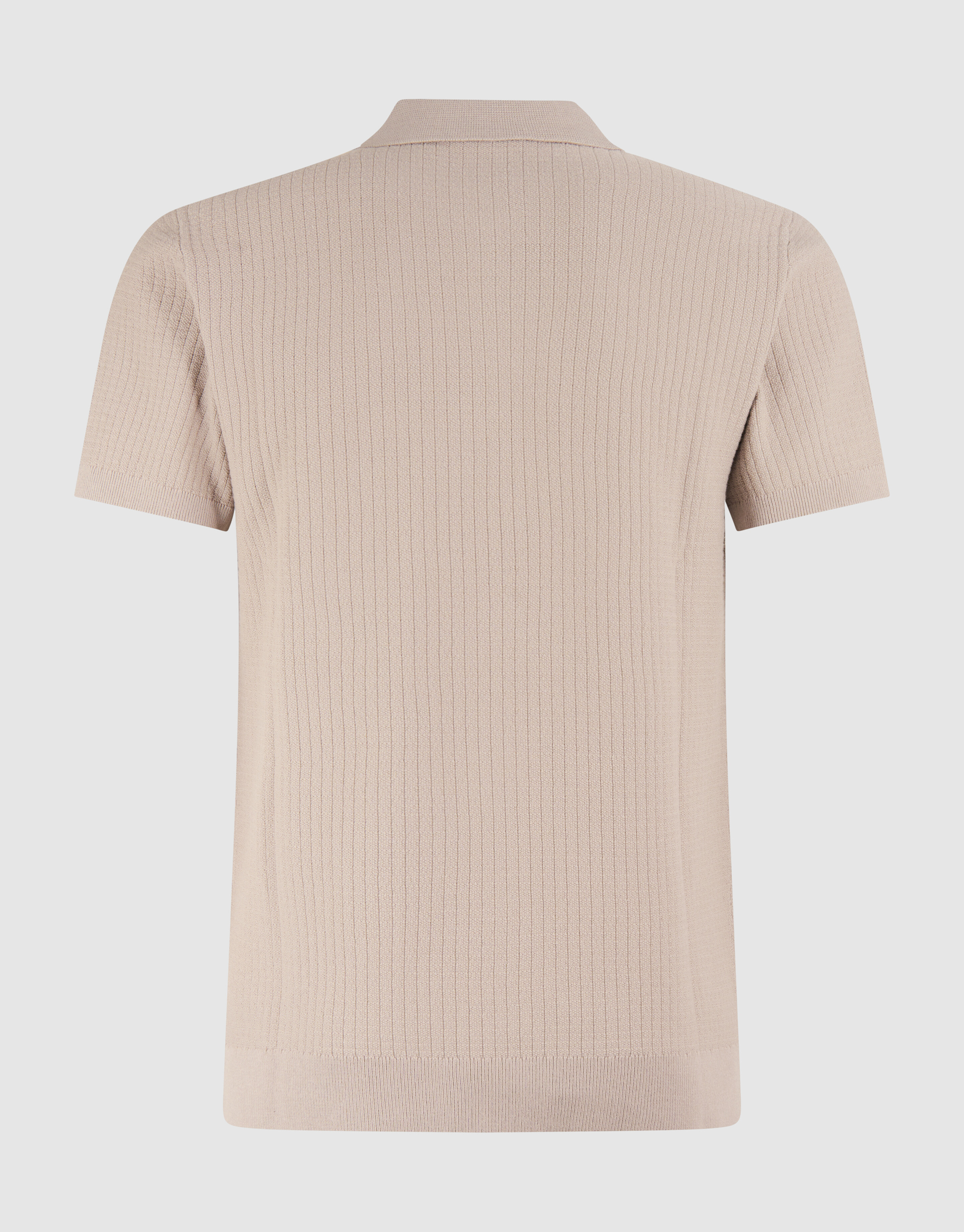 Strick-Polo mit Rei&szlig;verschluss Hellbraun SHOEBY MEN