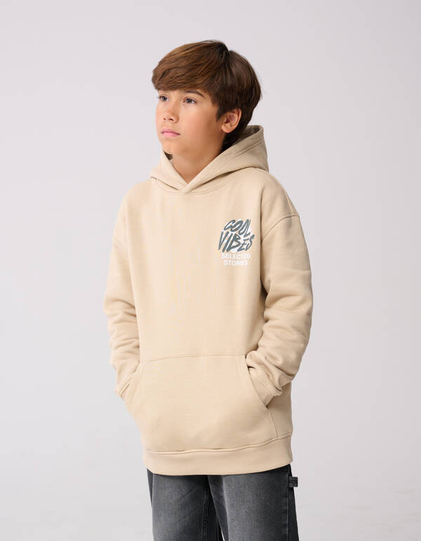 Cool Vibes Kunstwerk Hoodie Beige SHOEBY BOYS