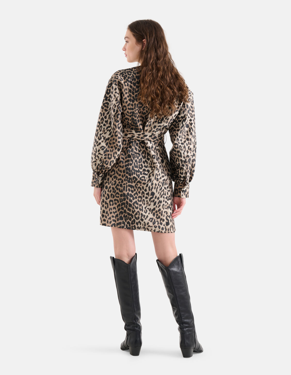Leopard-Jacquard-Kleid Braun SHOEBY WOMEN