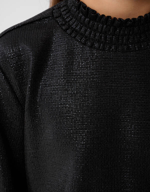 Metallisches Langarmoberteil Schwarz SHOEBY GIRLS